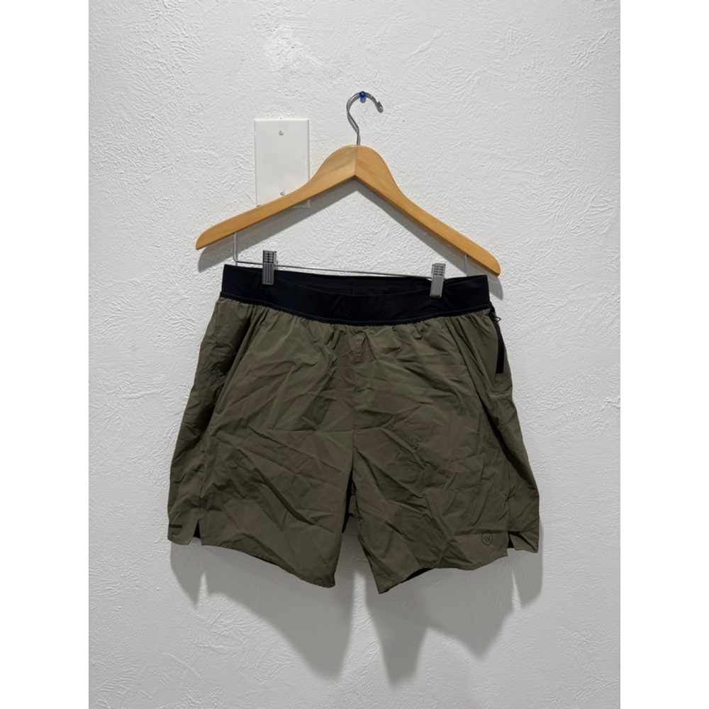 Men's WHOOP Olive Green Athletic Shorts with Black Liner, Size L